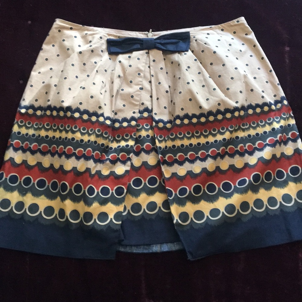 Anthropologie Anna Sui Tan Patterned Skirt 12